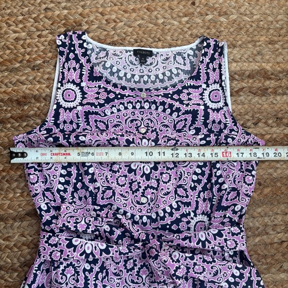 Talbots Size 10 Purple Button Down Midi Dress with Belted Waist - Picture 5 of 7